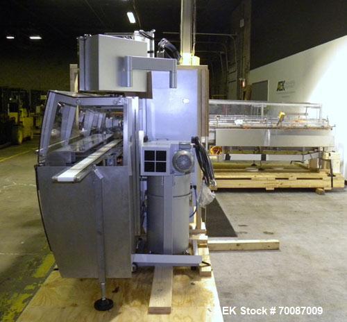 Used Bosch Sigpack HBL Horizontal Flow Wrapper. Capable of speeds up to 200 packages per minute. Machine has a package size range of: length 50 to 300mm, width up to 120mm, height up to 60mm. Has a m...