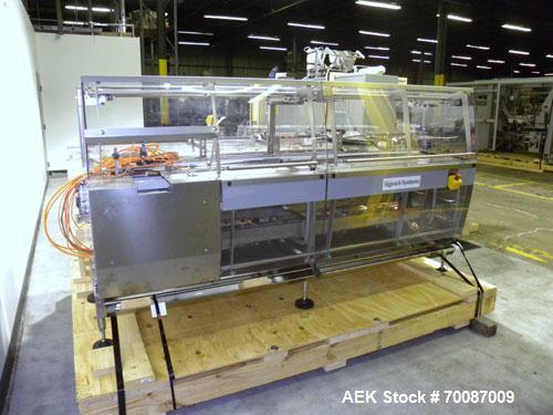 Used Bosch Sigpack HBL Horizontal Flow Wrapper. Capable of speeds up to 200 packages per minute. Machine has a package size range of: length 50 to 300mm, width up to 120mm, height up to 60mm. Has a m...