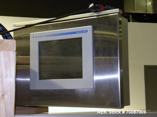 Used Bosch Sigpack HBL Horizontal Flow Wrapper. Capable of speeds up to 200 packages per minute. Machine has a package size range of: length 50 to 300mm, width up to 120mm, height up to 60mm. Has a m...
