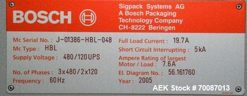 Used Bosch Sigpack HBL Horizontal Flow Wrapper