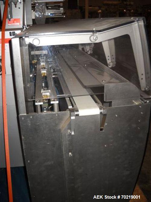 Used Bosch Sigpack HSL Hermetical Seal, Long Dwell horizontal wrapper capable of speeds up to 350 packages per minute. Package size range: (Length) 50mm to 300mm (Width) up to 120mm (Height) up to 60...