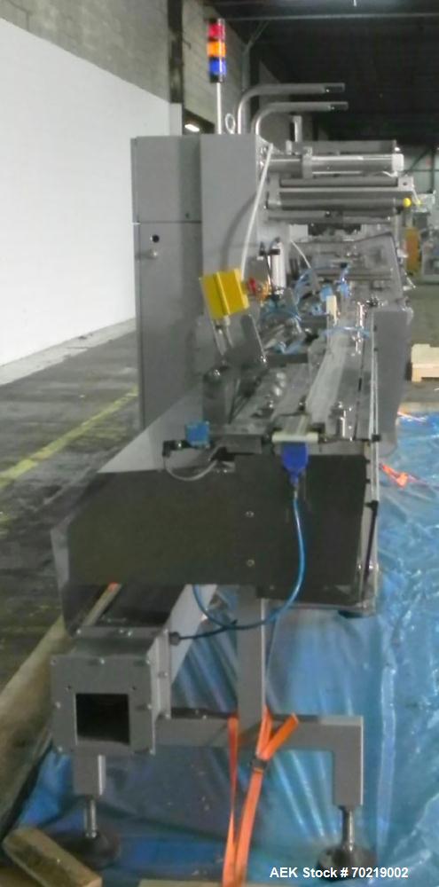 Used Bosch Sigpack HSL Hermetical Seal, Long Dwell horizontal wrapper, Capable of speeds up to 350 packages per minute. Package size range: (Length) 50mm to 300mm (Width) up to 120mm (Height) up to 6...