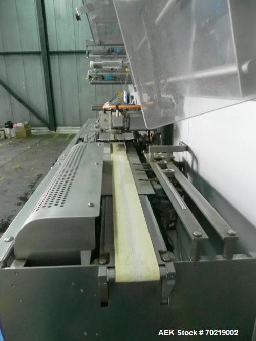 Used Bosch Sigpack HSL Hermetical Seal, Long Dwell horizontal wrapper, Capable of speeds up to 350 packages per minute. Package size range: (Length) 50mm to 300mm (Width) up to 120mm (Height) up to 6...