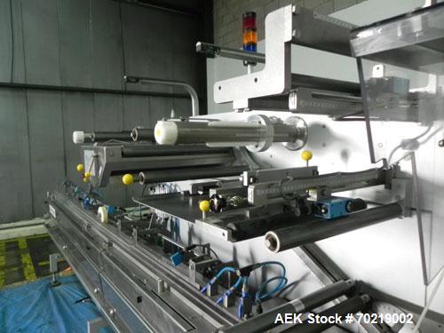 Used Bosch Sigpack HSL Hermetical Seal, Long Dwell horizontal wrapper, Capable of speeds up to 350 packages per minute. Package size range: (Length) 50mm to 300mm (Width) up to 120mm (Height) up to 6...