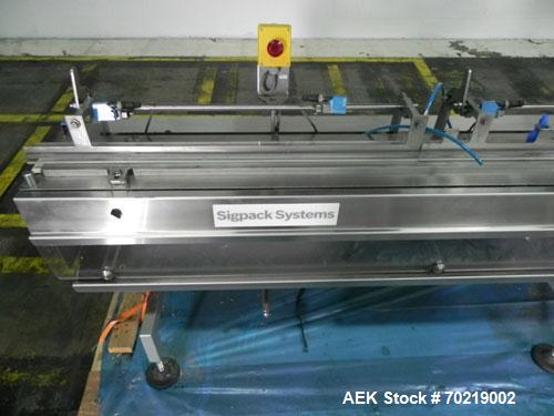 Used Bosch Sigpack HSL Hermetical Seal, Long Dwell horizontal wrapper, Capable of speeds up to 350 packages per minute. Package size range: (Length) 50mm to 300mm (Width) up to 120mm (Height) up to 6...