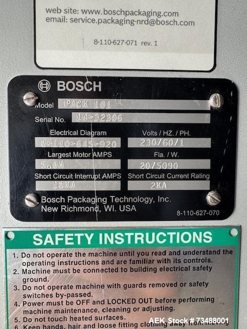 Used Bosch Horizontal Flow Wrapper – Model Pack 101 | 50–150 PPM | Fin Seal | SS Construction