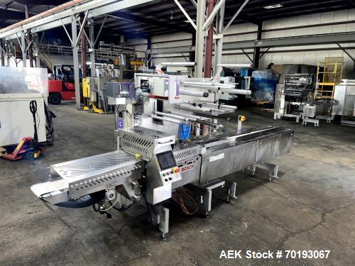 Used Bosch Pack 201 Horizontal Flow Wrapper | Right-to-Left Product Flow | 150 PPM | 650mm Film Width | Servo Driven | Markem SmartDate X60 Printer | Built 2013