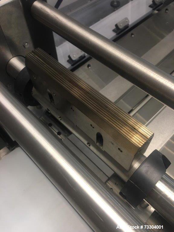 Used Bosch Horizontal Flow Wrapper, Model Pack 201. Machine is rated for speeds up to 450 packages per minute (depending on package size and changeparts). Has a size range of: 40 mm (1.5") to 565 mm ...