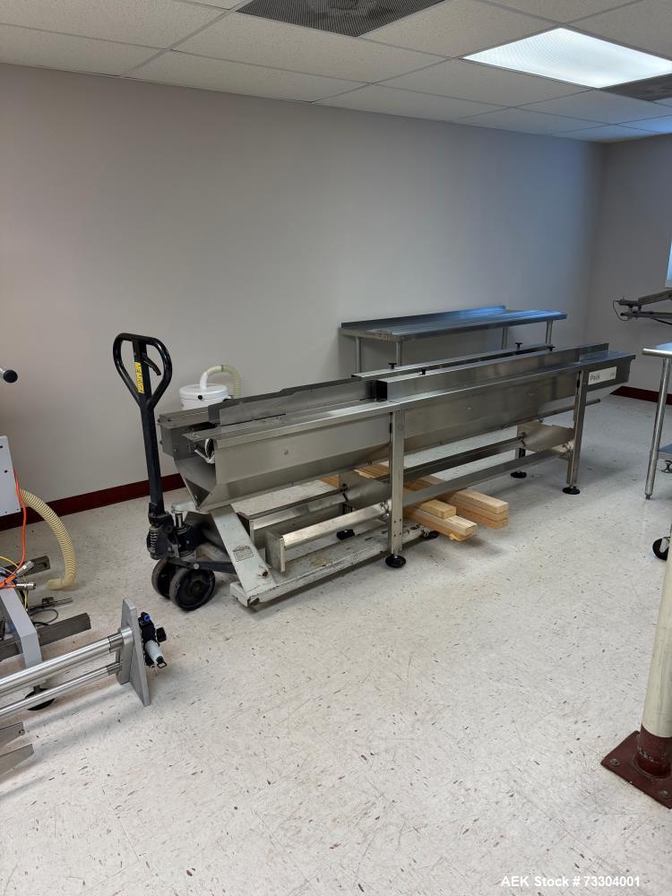 Used Bosch Horizontal Flow Wrapper, Model Pack 201. Machine is rated for speeds up to 450 packages per minute (depending on package size and changeparts). Has a size range of: 40 mm (1.5") to 565 mm ...