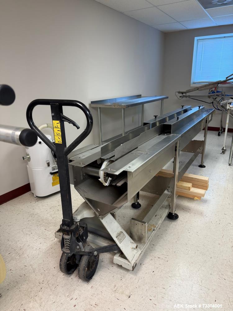 Used Bosch Horizontal Flow Wrapper, Model Pack 201. Machine is rated for speeds up to 450 packages per minute (depending on package size and changeparts). Has a size range of: 40 mm (1.5") to 565 mm ...