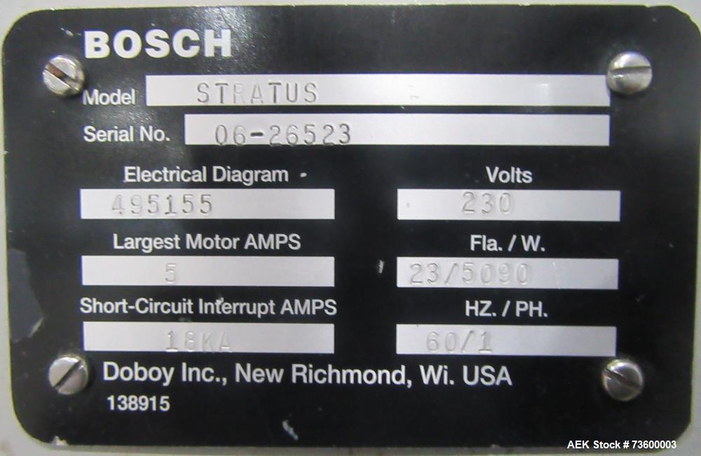 Used Bosch (Doboy) Stratus Horizontal Flow Wrapper | Versatile Mid-Speed Packaging System