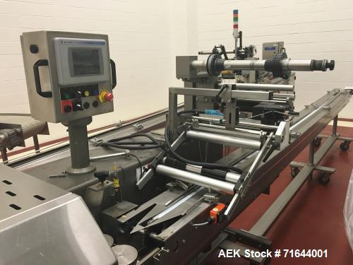 Used Campbell Model Pioneer Horizontal Flow Wrapper. Capable of speeds up to 200 packages per minute. Currently set up with a two up configuration. Has film print registration, Allen Bradley PLC cont...