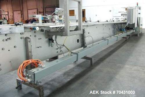 Used Delta Model Eagle Horizontal Flow Wrapper with inline feeder. Last running confectionary product from 300 to 585 pieces per minute. Has servo axis, inline product feeder that spaces each product...