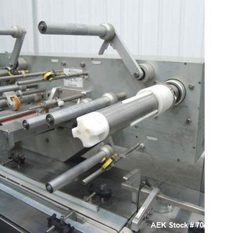 Used Delta Model Eagle Horizontal Flow Wrapper with inline feeder. Last running confectionary product from 300 to 585 pieces per minute. Has servo axis, inline product feeder that spaces each product...