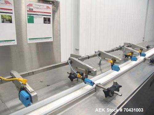 Used Delta Model Eagle Horizontal Flow Wrapper with inline feeder. Last running confectionary product from 300 to 585 pieces per minute. Has servo axis, inline product feeder that spaces each product...
