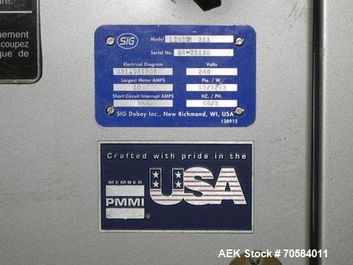 Used Bosch Doboy Linium 311 horizontal wrapper. 1 up crimper capable of speeds up to 150 packages per minute (can run up to 350 packages per minute on a 2 up configuration). Has a 120mm Crimper diame...