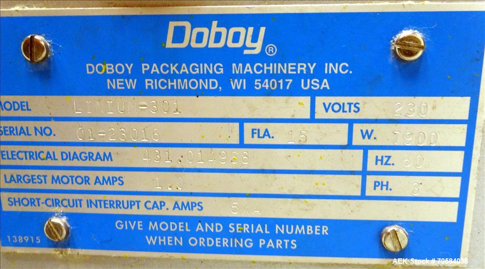 Used Doboy (Bosch) Linium 301 Horizontal wrapper. 230V/3PH/60HZ.