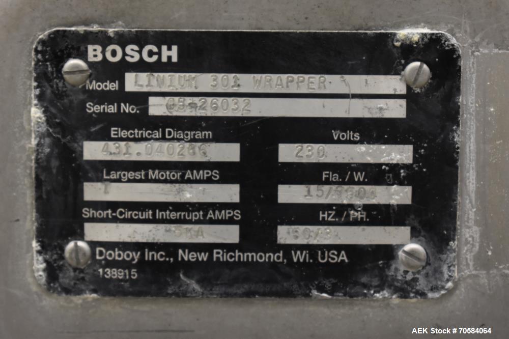 Used Doboy Model Linium 301 Horizontal Flow Wrapper.