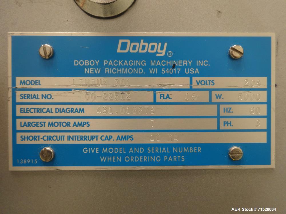Used Bosch Doboy Model Linium 301 Horizontal Flow Wrapper