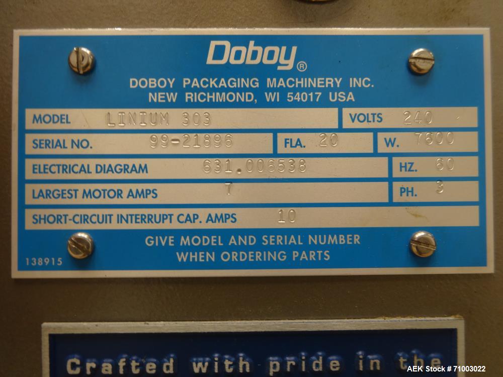 Used Bosch Doboy Linium 303 Long Dwell Horizontal Flow Wrapper