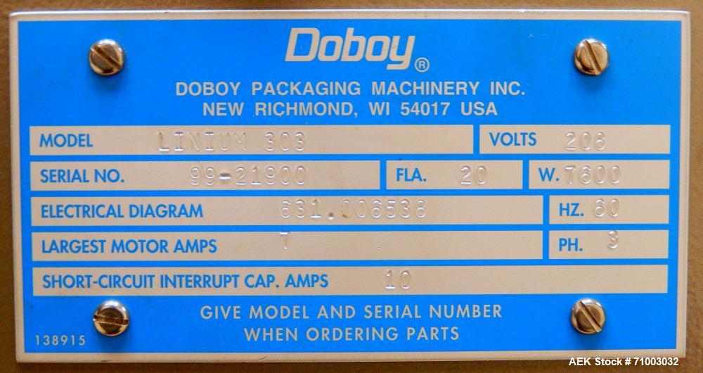 Used Bosch Doboy Linium 303 Long Dwell Horizontal Flow Wrapper