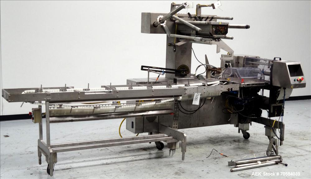 Used Bosch (Doboy) Linium 311 horizontal wrapper. Parts Machine Only.  1 up crimper capable of speeds up to 150 packages per minute (can run up to 350 packages per minute on a 2 up configuration). Ha...