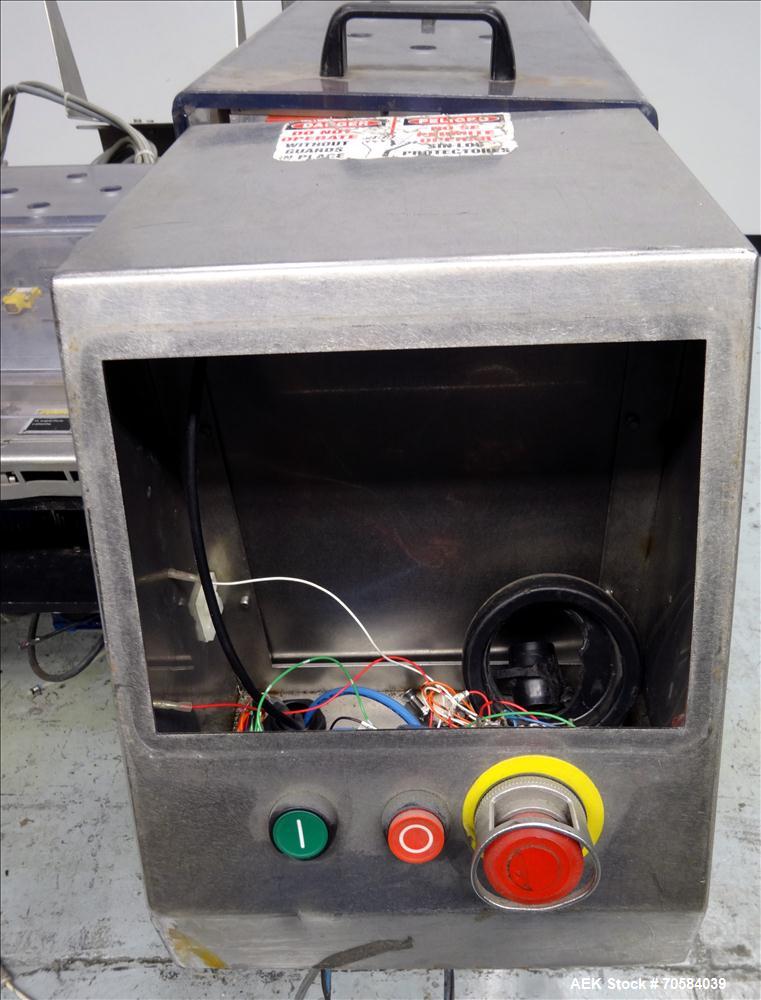 Used Bosch (Doboy) Linium 311 horizontal wrapper. Parts Machine Only.  1 up crimper capable of speeds up to 150 packages per minute (can run up to 350 packages per minute on a 2 up configuration). Ha...