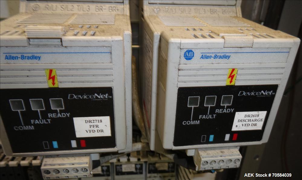 Used Bosch (Doboy) Linium 311 horizontal wrapper. Parts Machine Only.  1 up crimper capable of speeds up to 150 packages per minute (can run up to 350 packages per minute on a 2 up configuration). Ha...