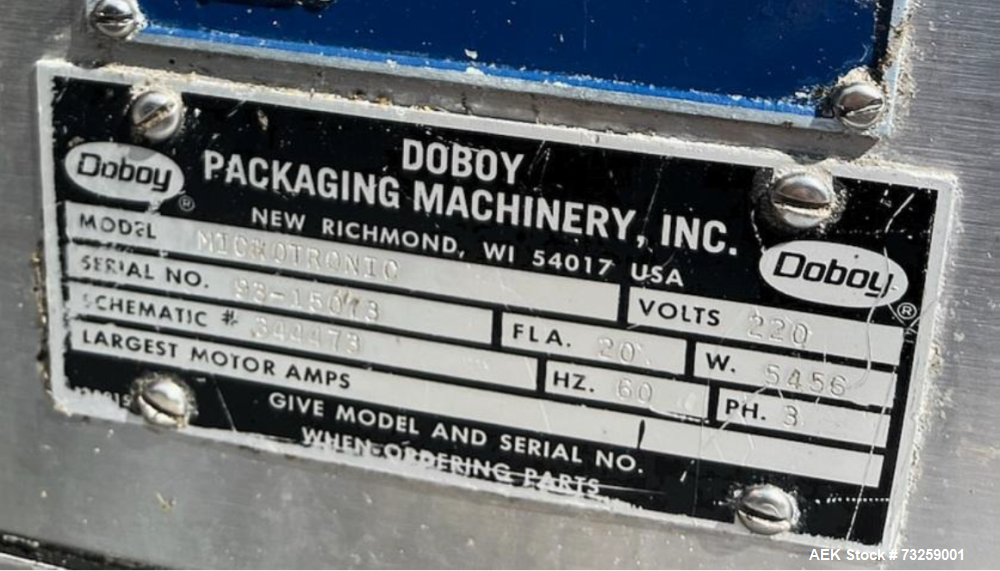 Used Doboy Microtronic Horizontal Flow Wrapper – 2-Up Seal Jaw, Bakery Use