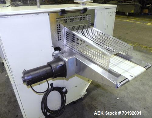 Used Doboy Mustang IV Horizontal Wrapper. Machine is capable of speeds up to 90 cpm. The Doboy is a 1 up unit with film registration and an Argus bar code scanner. Package size range: length up to 15...