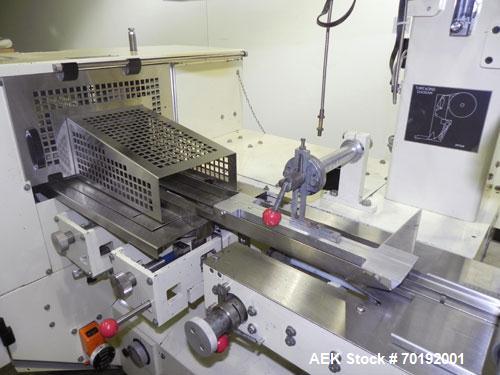 Used Doboy Mustang IV Horizontal Wrapper. Machine is capable of speeds up to 90 cpm. The Doboy is a 1 up unit with film registration and an Argus bar code scanner. Package size range: length up to 15...