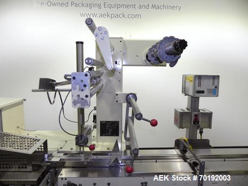 Used Doboy Model Mustang IV Horizontal Wrapper. Machine is capable of speeds up to 90 cpm. 1 up unit withh film registration andArgus bar code scanner. Package size range: length up to 15", height up...