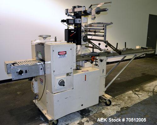 Used Doboy Mustang Horizontal Wrapper. Machine is capable of speeds up to 96 packages per minute. Has a one up head, print registration and Markem 984 hot stamp date coder. Machine has SmartEye senso...