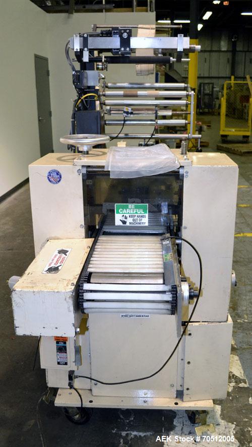 Used Doboy Mustang Horizontal Wrapper. Machine is capable of speeds up to 96 packages per minute. Has a one up head, print registration and Markem 984 hot stamp date coder. Machine has SmartEye senso...