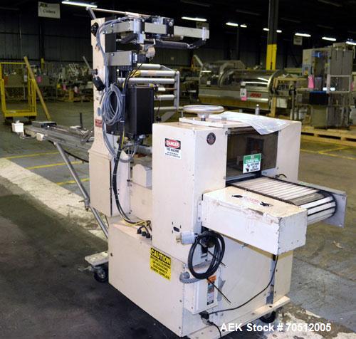 Used Doboy Mustang Horizontal Wrapper. Machine is capable of speeds up to 96 packages per minute. Has a one up head, print registration and Markem 984 hot stamp date coder. Machine has SmartEye senso...
