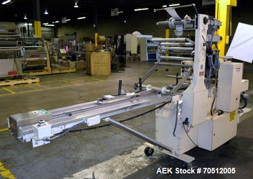 Used Doboy Mustang Horizontal Wrapper. Machine is capable of speeds up to 96 packages per minute. Has a one up head, print registration and Markem 984 hot stamp date coder. Machine has SmartEye senso...