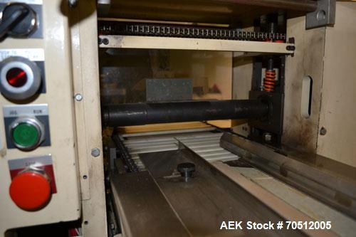 Used Doboy Mustang Horizontal Wrapper. Machine is capable of speeds up to 96 packages per minute. Has a one up head, print registration and Markem 984 hot stamp date coder. Machine has SmartEye senso...