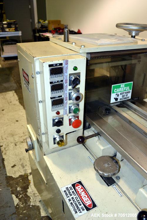 Used Doboy Mustang Horizontal Wrapper. Machine is capable of speeds up to 96 packages per minute. Has a one up head, print registration and Markem 984 hot stamp date coder. Machine has SmartEye senso...