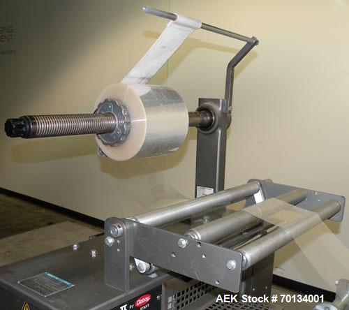 Used Doboy Scotty II Horizontal Flow Wrapper. Capable of speeds up to 75 packages per minute. Has 5' Long lugged chain infeed. Package size range: length 4" to 15", width 1" to 5-1/2", height up to 2...