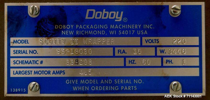 Used Doboy Model Scotty II Horizontal Flow Wrapper