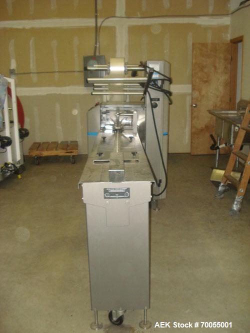 Used Doboy (Bosch) Horizontal Flow Wrapper, Model Stratus. Machine is capable of 20 to 75 packages per minute. Has two up crimping head. Has a package size range:4" - 18" length, a 1/2" - 8 1/4" widt...