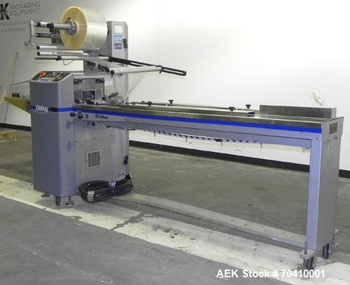 Used Bosch Doboy Model Stratus Horizontal Wrapper. Machine is capable of speeds from 20 to 150 packages per minute. Single up crimper 7" wide . Has a package size range: (Length) 4" to 14-3/4" or 100...