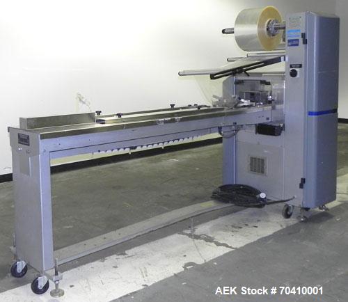 Used Bosch Doboy Model Stratus Horizontal Wrapper. Machine is capable of speeds from 20 to 150 packages per minute. Single up crimper 7" wide . Has a package size range: (Length) 4" to 14-3/4" or 100...