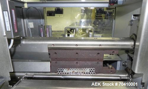 Used Bosch Doboy Model Stratus Horizontal Wrapper. Machine is capable of speeds from 20 to 150 packages per minute. Single up crimper 7" wide . Has a package size range: (Length) 4" to 14-3/4" or 100...