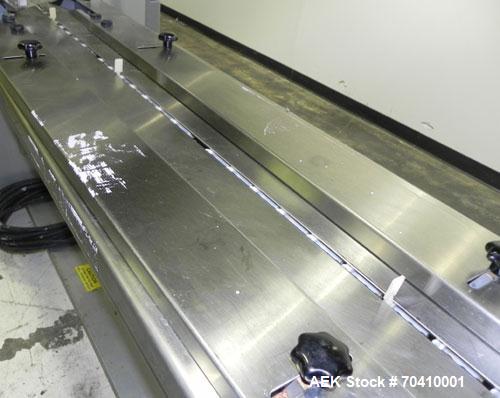Used Bosch Doboy Model Stratus Horizontal Wrapper. Machine is capable of speeds from 20 to 150 packages per minute. Single up crimper 7" wide . Has a package size range: (Length) 4" to 14-3/4" or 100...