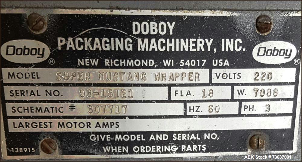 Used Doboy Super Mustang Horizontal Flow Wrapper