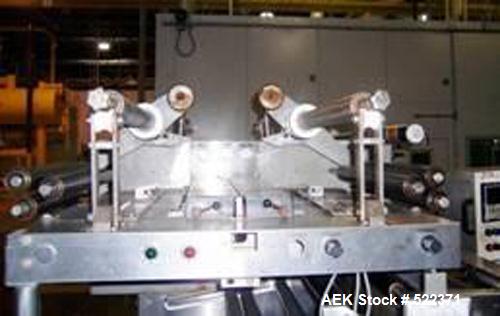 USED: FMC model WS-20 Series II horizontal wrapper. Dual land servo driven. All stainless steel wash down unit. Last ran meat patties.
