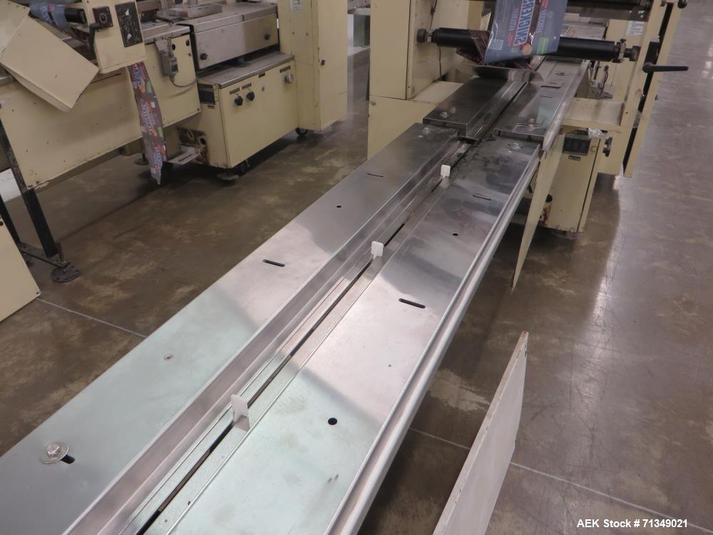 Used FMC Model WSD-20 Automatic Stainless Steel Servo Flo Horizontal Wrapper. Capable of speeds to 150 packages per minute  depending on materials and application. Package size: up to 18" in Length; ...