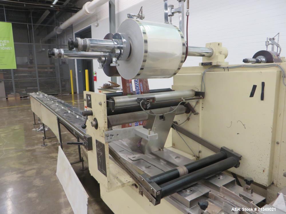 Used FMC Model WSD-20 Automatic Stainless Steel Servo Flo Horizontal Wrapper. Capable of speeds to 150 packages per minute  depending on materials and application. Package size: up to 18" in Length; ...
