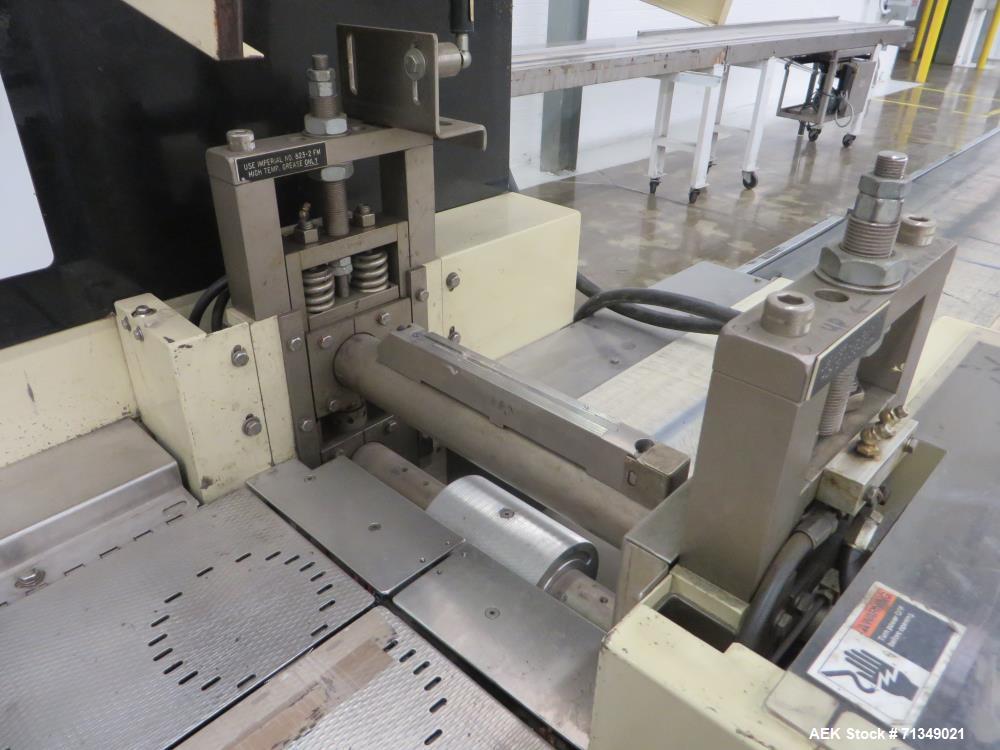 Used FMC Model WSD-20 Automatic Stainless Steel Servo Flo Horizontal Wrapper. Capable of speeds to 150 packages per minute  depending on materials and application. Package size: up to 18" in Length; ...